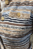 Central Park West Clothing Marlon Textured Stitch Cardigan Style CU26-10625S in Bown Blue Multi; 
