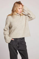 Chaser Brand Clothing Geenie Toasted Coconut Long Sleeve Style CWA259-TCCNT in Toasted Coconut;Apres Ski Sweater; Turtle Neck Sweater