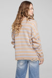 Chaser Brand Clothing Jax Fairfax Stripe Pullover style CW9803-FRFXSRP;Striped Distressed Sweater;Chaser Striped Distressed Sweater; 