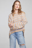 Chaser Brand Clothing Jax Fairfax Stripe Pullover style CW9803-FRFXSRP;Striped Distressed Sweater;Chaser Striped Distressed Sweater; 