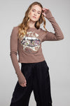 Chaser Brand Clothing Paisley Lips Long Sleeve Style CW9851-CHA7385-DPTAP in Paisley Lips;Paisley Lips Thermal Top; 