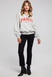 Chaser Brand Clothing Paris L' Amour Pullover Style CW9986-CHA7438-HGRY in Heather Grey;PAris half Zip Sweatshirt; 