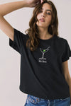 Chaser Brand Clothing Tini Time Tee Style CW9237-CHA8139 in True Black; Martini Graphic Tee; 