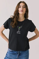 Chaser Brand Clothing Tini Time Tee Style CW9237-CHA8139 in True Black; Martini Graphic Tee; 