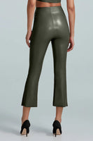 Faux Leather Crop Flare