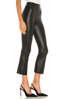 Commando Faux Leather Crop Flare Legging Style SLG33 in Black;Cropped Flare Faux Leather Pant; 