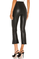 Commando Faux Leather Crop Flare Legging Style SLG33 in Black;Cropped Flare Faux Leather Pant; 