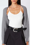 Cotton Candy LA Batwing Knit Shrug Style CS-12757 in Heather Grey; 