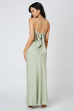 Cotton Candy LA Tie Back Strapless Bias Maxi Dress Style CD-12504 in Sage Green;Tie Back Dress;Fall Event Dress;Sexy Strapless Dress