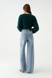 Daze Denim Far Out High Rise Wide Leg in Stardust Style D00017191DC STRDT in Stardust; Crystal Embellished, Medium Wash, High Rise, Wide Leg Jeans.