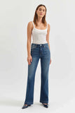 Daze Denim Heartbrteaker Style D00016232SO INFLU in Influencer; Medium Wash Mid Rise Flare Jeans