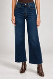 Daze Denim Pleaser High Rise Wide Ankle in Magic Hour Style D00017181ZZ MGCHR in Magic Hour; Dark Indigo Wash, Wide Leg, High Rise, Cropped Jeans.