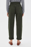 Daze Denim Villa Drawstring Barrel Pant Style D00116042B3 in Fern; Green Drawstring Waist, Utility Pocket, slight barrel leg pant