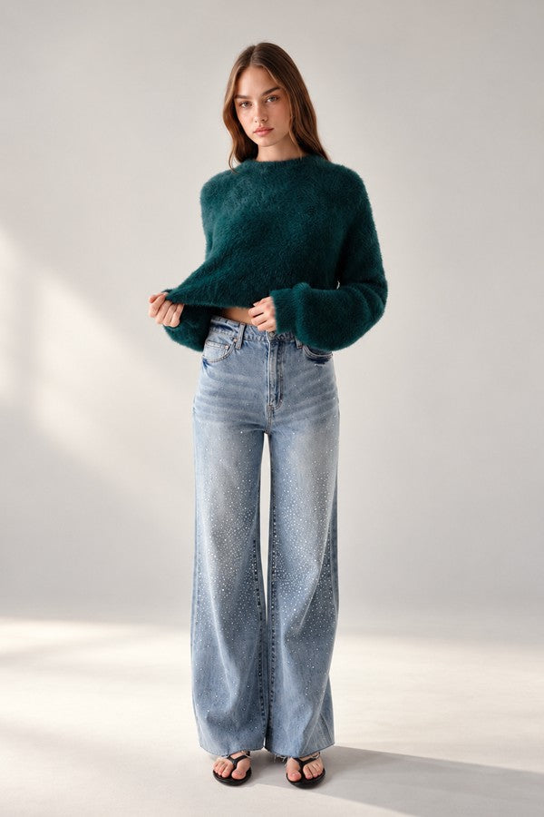 Far Out High Rise Wide Leg in Stardust