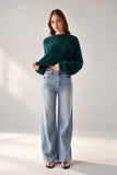 Daze Denim Far Out High Rise Wide Leg in Stardust Style D00017191DC STRDT in Stardust; Crystal Embellished, Medium Wash, High Rise, Wide Leg Jeans.