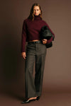 Deluc Clothing Pugliese Turtle Neck Sweater Style 9884D in Wine; wine colored fall turtle neck sweater; Burgundy Turtle Neck Sweater