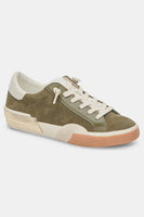 Dolce Vita Zina Plush Sneakers in Moss Perforated Suede; 