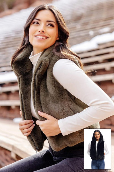 Short fur vest deals