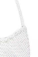 Dragon Diffusion Nova Luna Bag Style 8020 in Bardo White and in Tan with Black;Woven Leather Bag; Real Woven Leather Shoulder Bag; Dragon Diffusion Bag