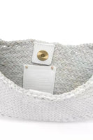 Dragon Diffusion Nova Luna Bag Style 8020 in Bardo White and in Tan with Black;Woven Leather Bag; Real Woven Leather Shoulder Bag; Dragon Diffusion Bag