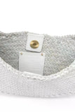 Dragon Diffusion Nova Luna Bag Style 8020 in Bardo White and in Tan with Black;Woven Leather Bag; Real Woven Leather Shoulder Bag; Dragon Diffusion Bag