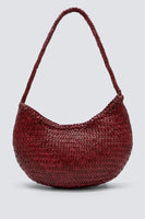 Dragon Diffusion Nova Luna Bag Style 8020 in Bardo White and in Tan with Black;Woven Leather Bag; Real Woven Leather Shoulder Bag; Dragon Diffusion Bag