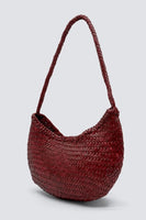 Dragon Diffusion Nova Luna Bag Style 8020 in Bardo White and in Tan with Black;Woven Leather Bag; Real Woven Leather Shoulder Bag; Dragon Diffusion Bag