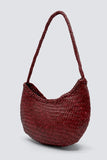 Dragon Diffusion Nova Luna Bag Style 8020 in Bardo White and in Tan with Black;Woven Leather Bag; Real Woven Leather Shoulder Bag; Dragon Diffusion Bag