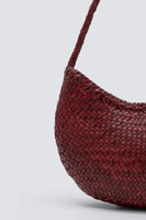 Dragon Diffusion Nova Luna Bag Style 8020 in Bardo White and in Tan with Black;Woven Leather Bag; Real Woven Leather Shoulder Bag; Dragon Diffusion Bag
