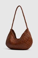 Dragon Diffusion Nova Luna Bag Style 8020 in Bardo White and in Tan with Black;Woven Leather Bag; Real Woven Leather Shoulder Bag; Dragon Diffusion Bag