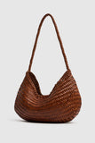 Dragon Diffusion Nova Luna Bag Style 8020 in Bardo White and in Tan with Black;Woven Leather Bag; Real Woven Leather Shoulder Bag; Dragon Diffusion Bag