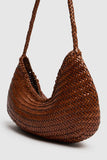 Dragon Diffusion Nova Luna Bag Style 8020 in Bardo White and in Tan with Black;Woven Leather Bag; Real Woven Leather Shoulder Bag; Dragon Diffusion Bag