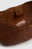 Dragon Diffusion Nova Luna Bag Style 8020 in Bardo White and in Tan with Black;Woven Leather Bag; Real Woven Leather Shoulder Bag; Dragon Diffusion Bag