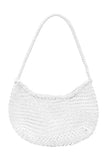 Dragon Diffusion Nova Luna Bag Style 8020 in Bardo White and in Tan with Black;Woven Leather Bag; Real Woven Leather Shoulder Bag; Dragon Diffusion Bag
