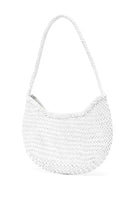 Dragon Diffusion Nova Luna Bag Style 8020 in Bardo White and in Tan with Black;Woven Leather Bag; Real Woven Leather Shoulder Bag; Dragon Diffusion Bag