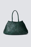 Dragon Diffusion Santa Croce Bag Big in Forest Green and in Tan;dragon Diffusion Woven Leather Bags; 