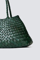 Dragon Diffusion Santa Croce Bag Big in Forest Green and in Tan;dragon Diffusion Woven Leather Bags; 