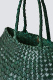 Dragon Diffusion Santa Croce Bag Big in Forest Green and in Tan;dragon Diffusion Woven Leather Bags; 