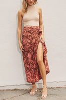 Dress Forum Clothing French Coast Midi Wrap Skirt Style FS10906-P1294 in Vintage Vineyard;Wine Floral Midi Wrap Skirt;Floral Midi Skirt; 