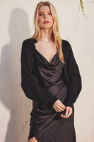 Dress Forum Clothing Relaxed Bolero Open Front Cardigan style FWJ11148 in Black; 