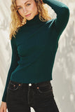 Dress Forum Clothing Turtleneck Ribbed Long Sleeve Sweater Style FWT11232 in Dark Sea; 