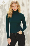 Dress Forum Clothing Turtleneck Ribbed Long Sleeve Sweater Style FWT11232 in Dark Sea; 