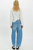 Driftwood Jeans Parker X Love Letters Style DW-P44028A in Light Wash; Embroidered Barrel Jeans, Love themed embroidered barrel jeans