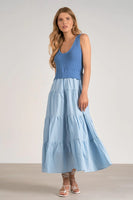 Elan Clothing Aries Dress Style SWV5772 LTBLBL in Light Blue Combo; 
