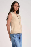 Elan Clothing Bridgette Sleeveless Hoodie Style SW11482 in Oatmeal; 