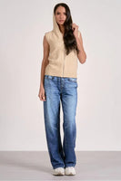 Elan Clothing Bridgette Sleeveless Hoodie Style SW11482 in Oatmeal; 