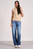 Elan Clothing Bridgette Sleeveless Hoodie Style SW11482 in Oatmeal; 