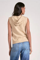 Elan Clothing Bridgette Sleeveless Hoodie Style SW11482 in Oatmeal; 