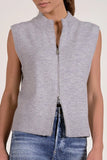 Elan Clothing Britt Sleeveless Hoodie Style SW11658 in Light Grey. women's grey sleeveless two way zipper spring summer hoodie.