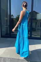 Elan Clothing Clear Skies Maix Dress STY RY5820 AQ in Aqua;Summer Maxi Dress;Aqua Tiered Maxi Dress; 